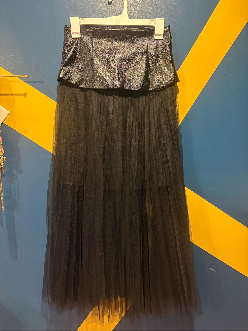 Beulah Black Tulle Maxi Skirt NWOT